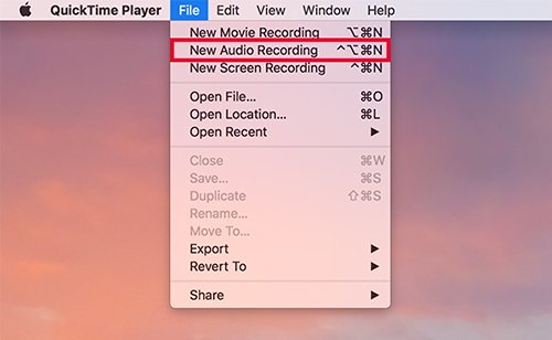 Record Audio from Computer Mac Using QuickTime Player