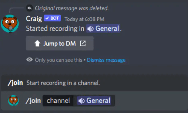 Spela in Discord-samtal på telefon via Craig Bot