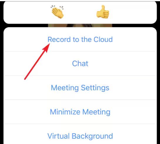 Grave reunião Zoom no iPhone usando nuvem