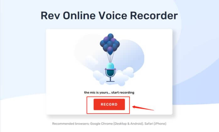 Recommended Audio Recorder Online - Rev Online Voice Recorder