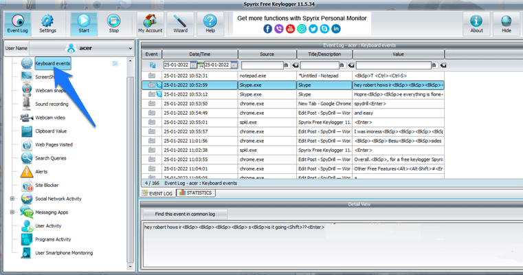 Record Keystrokes Using Spyrix