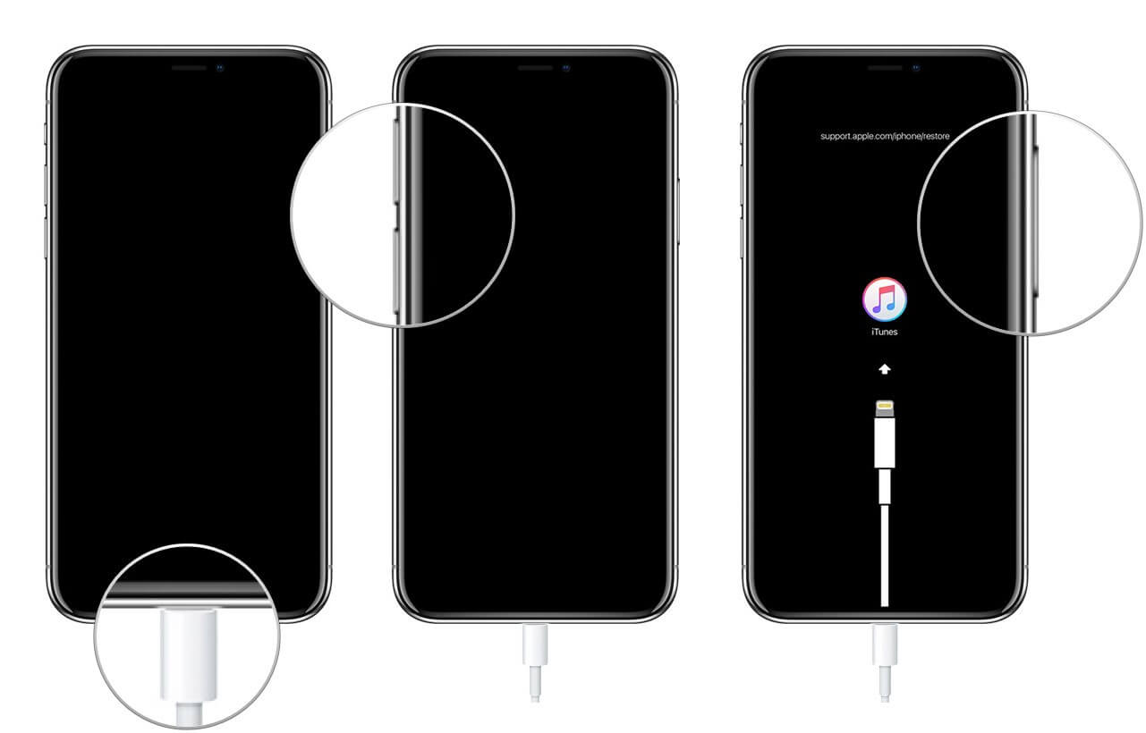 Modo de recuperação do iPhone X