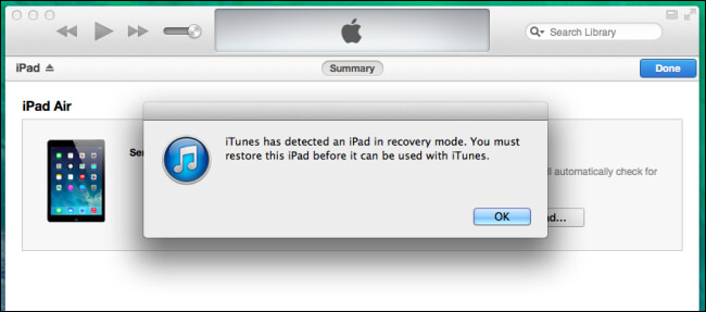 Restore iPad Into Recovery Mode