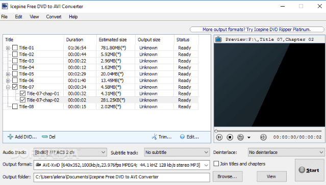 Icepine Free DVD para AVI Converter