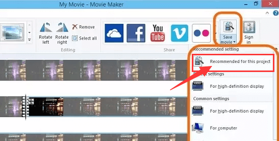 Como exportar o projeto do Movie Maker para MP4