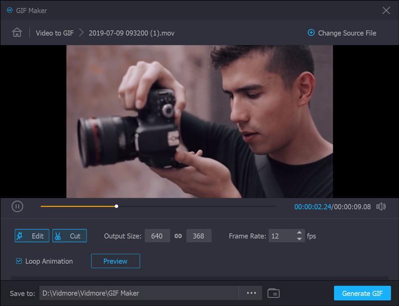 Beskär video till GIF med Vidmore Video Converter