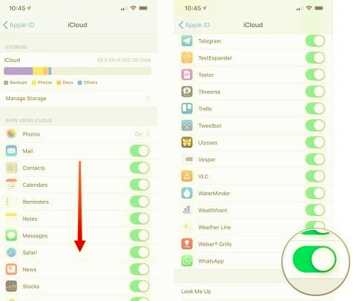 Activate iCloud Backup for WhatsApp Local Backup