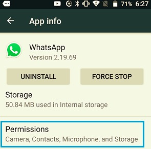 Allow WhatsApp Contact Permissions on Android to Fix Contacts Not Showing