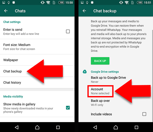 Ladda ner WhatsApp-meddelanden till Android