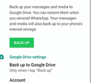 Backing up WhatsApp using Google Drive