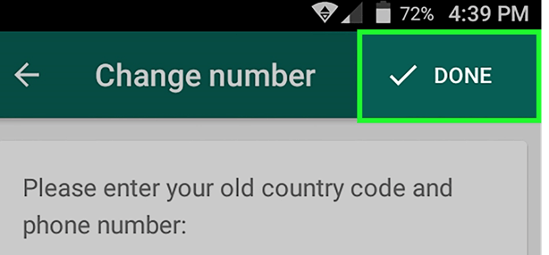Cambiar número en WhatsApp