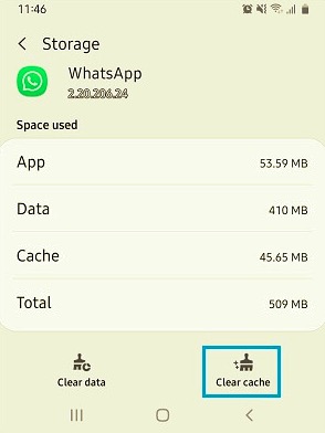 Clear Cache on Android to Fix WhatsApp Not Working