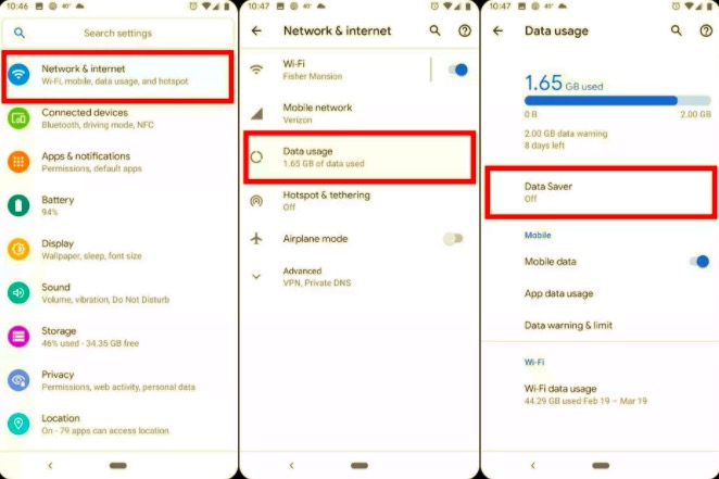 Inaktivera Android Data Saver för att fixa WhatsApp som inte fungerar