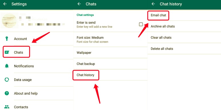 Transferir bate-papos do WhatsApp do Android para o iPhone via bate-papo por e-mail