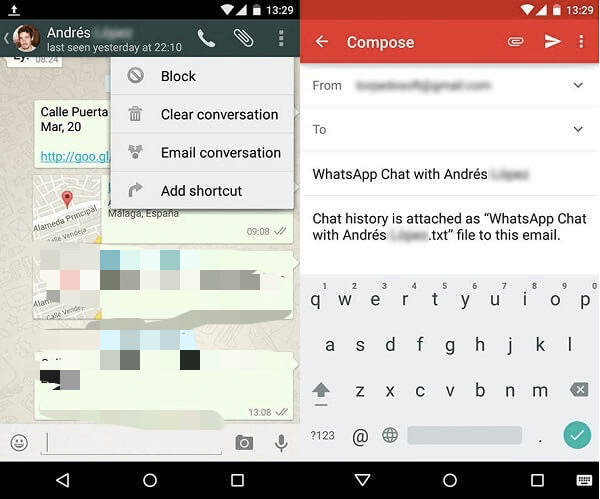 Transferring WhatsApp Messages Between Android And iPhone By Using the Email