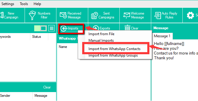 Como exportar contatos do WhatsApp usando o WhatBot