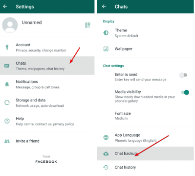 Recuperar mensagens de texto do telefone usando o backup do WhatsApp