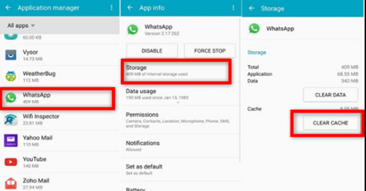 Clear The Cache of WhatsApp on Your Device on Android