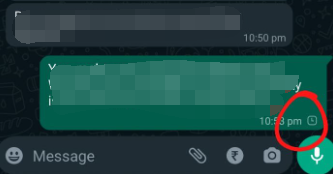 Check Clock Icon in WhatsApp
