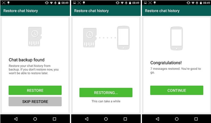 Restaurar o histórico de bate-papo do Whatsapp da Samsung