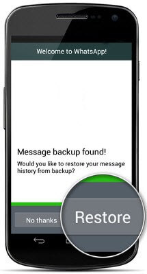 Restaurar mensagens do Whatsapp do backup recente