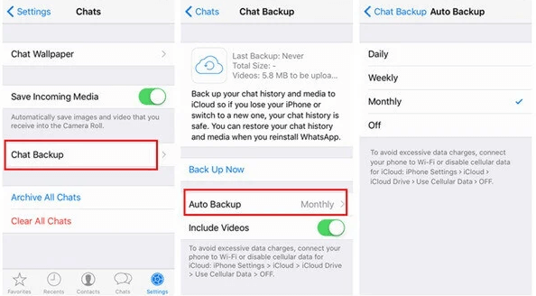 Habilitando backups automáticos de dados do WhatsApp