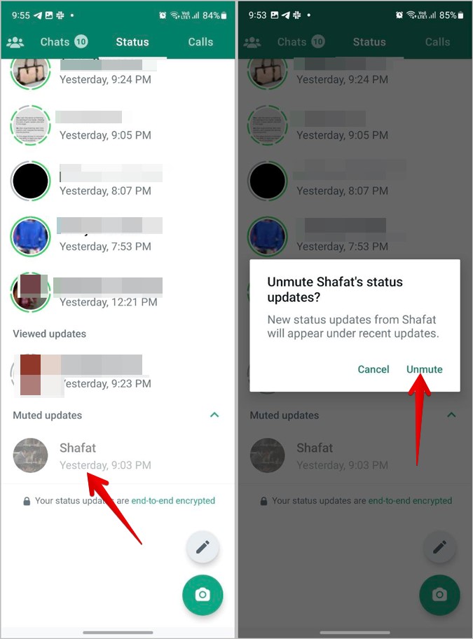 Fix WhatsApp Notification Sound Not Working: Make Sure The WhatsApp Conversations Aren’t Muted