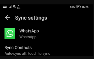 Atualize a sincronização do WhatsApp para corrigir os contatos do WhatsApp que não mostram nomes