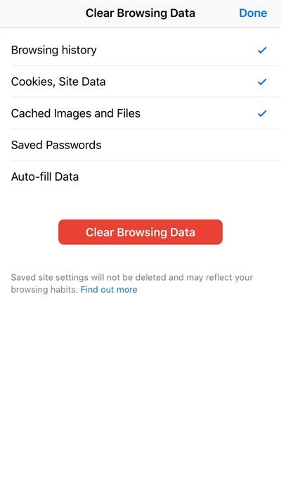 Clear Youtube Cache on iPhone by Clearing Browsing Data